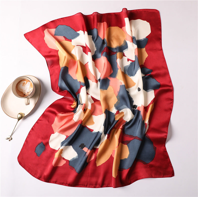Personalized printed satin silk graffiti scarf