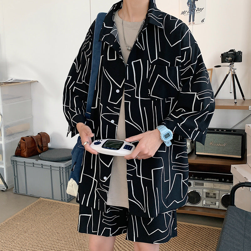 Shirt Five-point Pants Ice Silk Suit