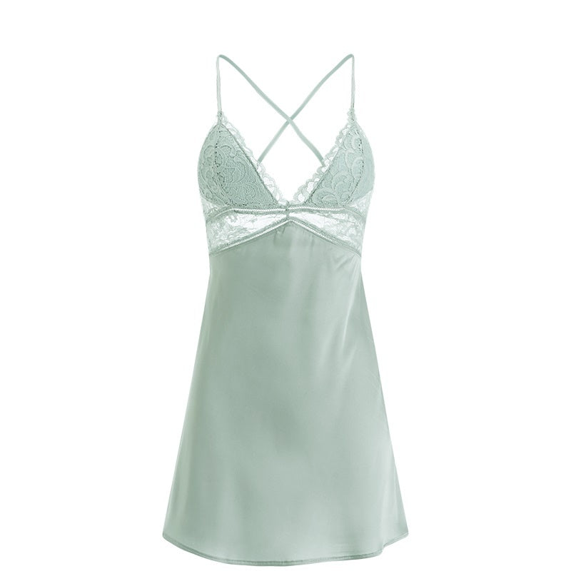 Ice silk halter suspender nightdress