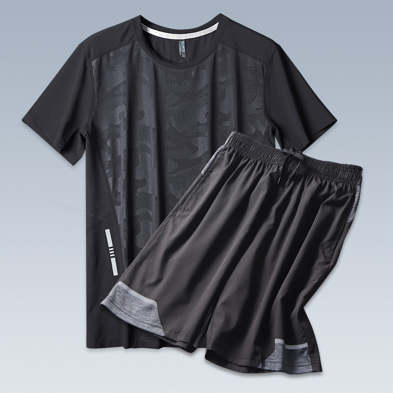 Sports Men's Summer Thin Ice Silk Casual Suit