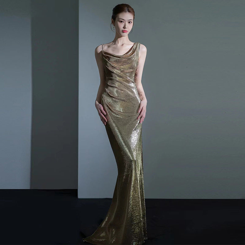 Siren Dusk – Sequin Backless Fishtail Gown