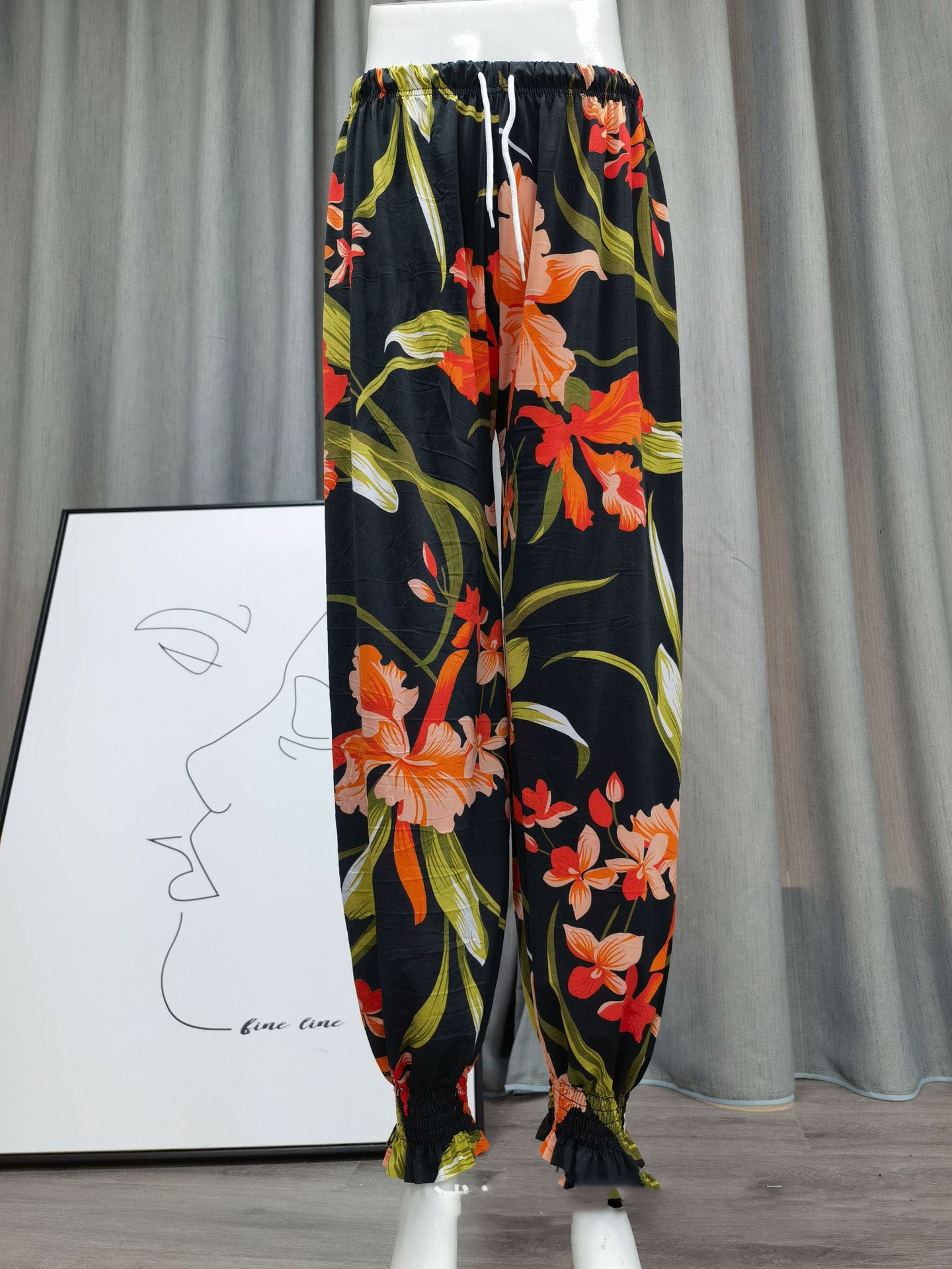 Icy Silk Loose Drawstring High Waist Bloomers
