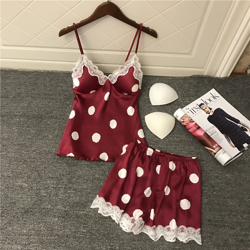 Sexy Nightdress With Ice Silk Suspenders