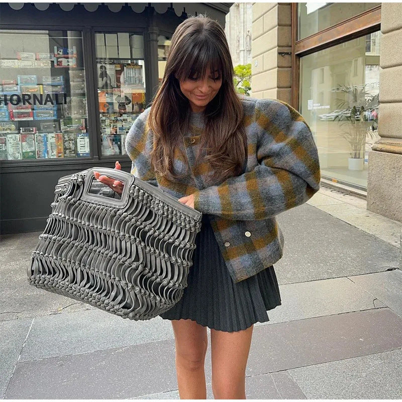 RetroGrid Contrast Check Coat