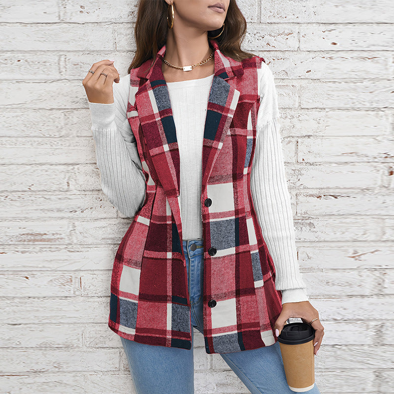 PlaidMuse™ Sleeveless Vest