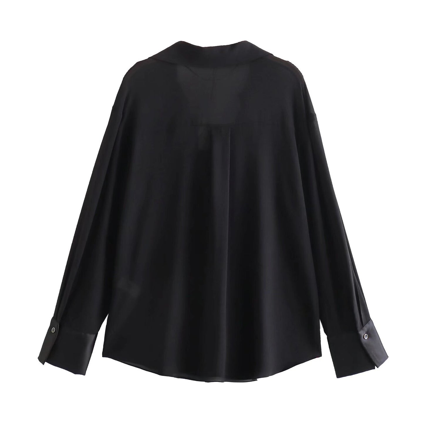 Women's Fashionable All-match Silk Satin Crepe Shirt