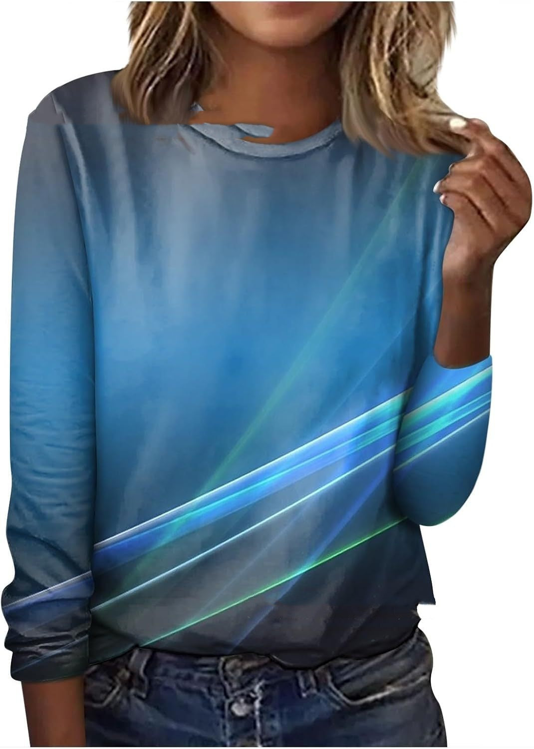 GeoBloom™ Long Sleeve Printed Top
