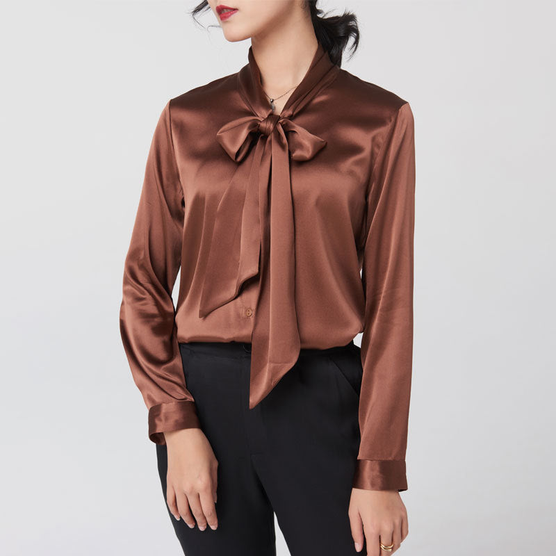 Women's Long Sleeve Silk Silk Shirt