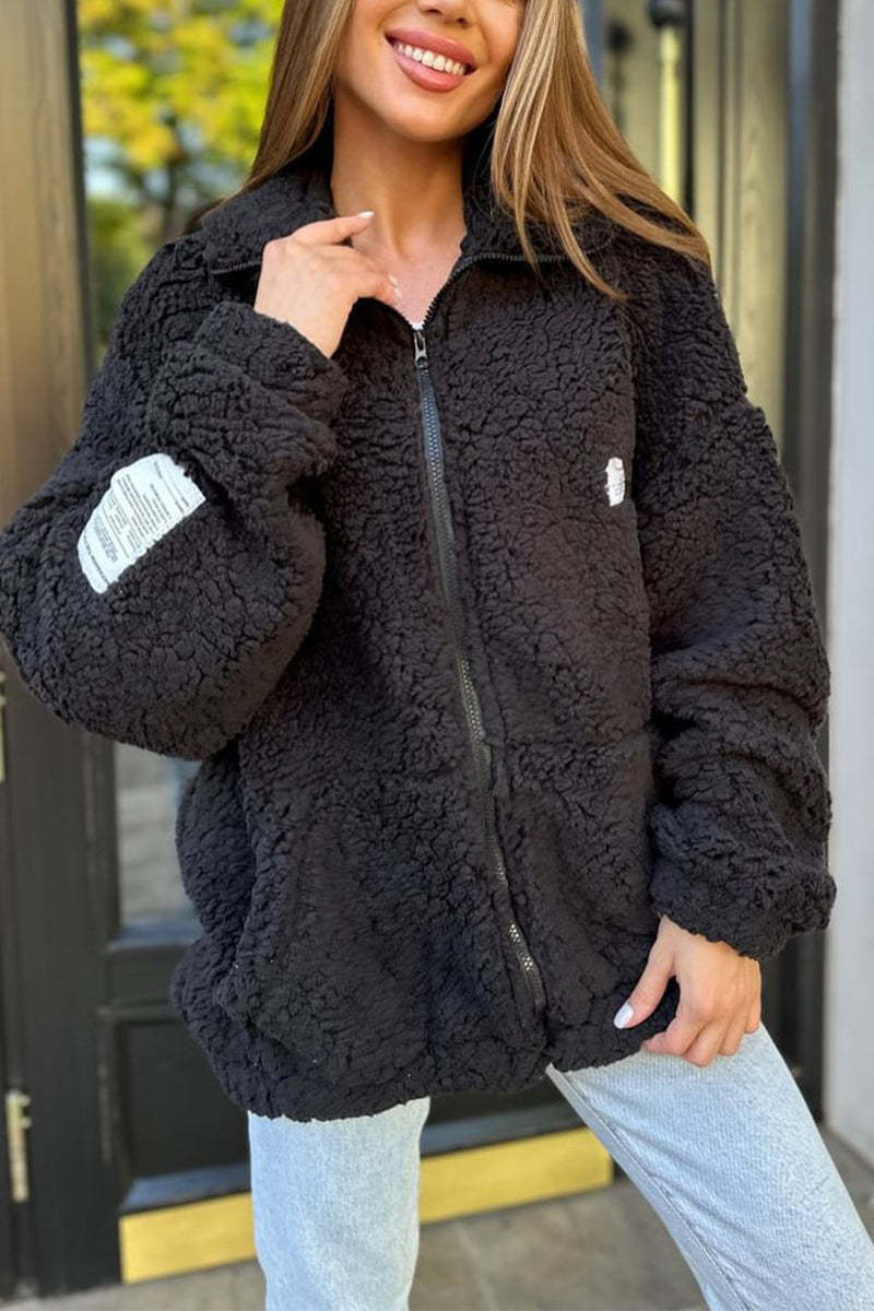 PlushLuxe Zipper Coat