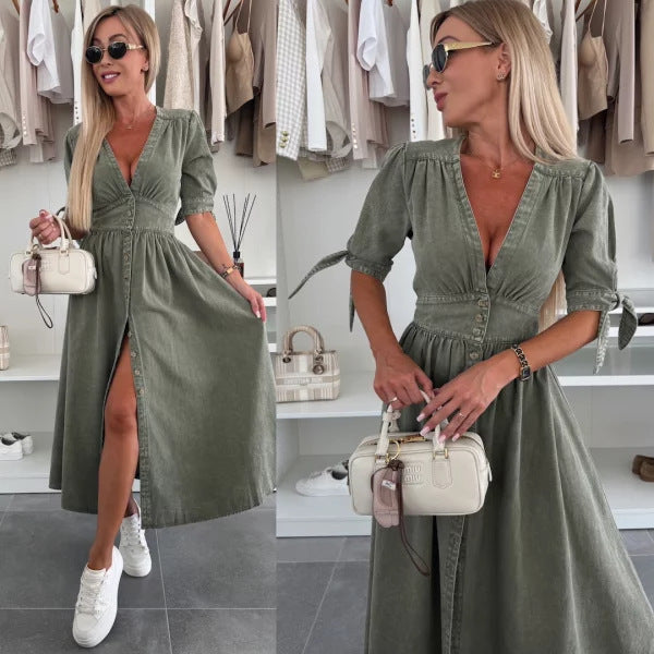 Indira Breeze Denim Maxi Dress