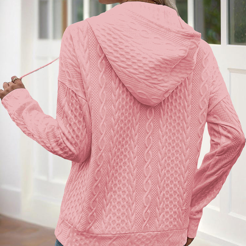 TexturaVibe Button Hoodie