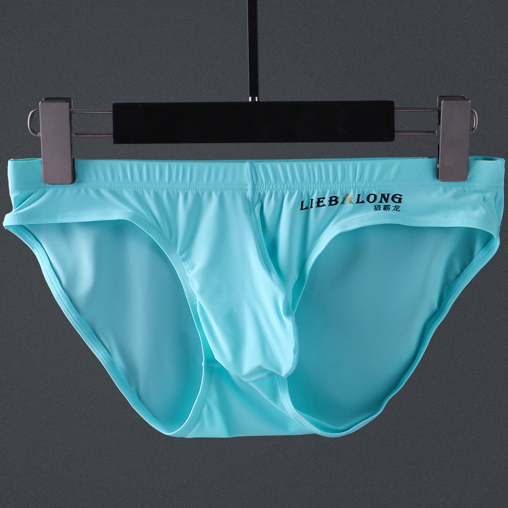 Men's Low Waist Ice Silk Sexy Trend Briefs