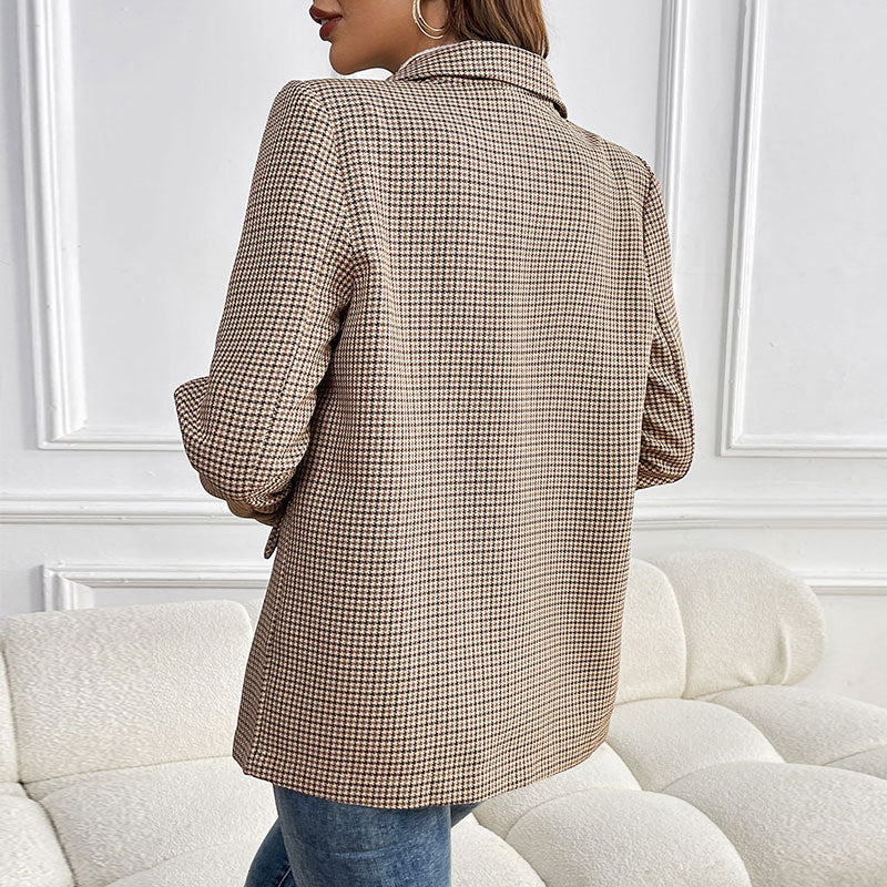Monarch Houndstooth One-Button Blazer