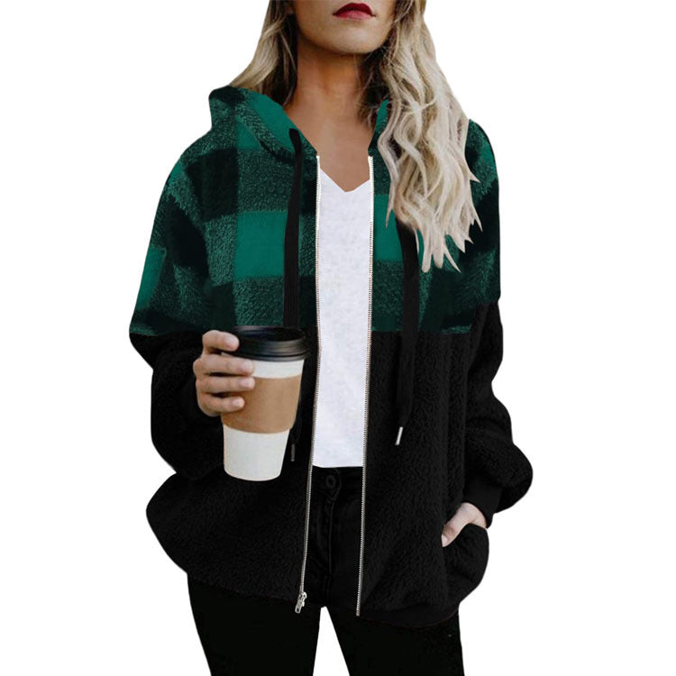 CuddlePlaid Zip Hoodie