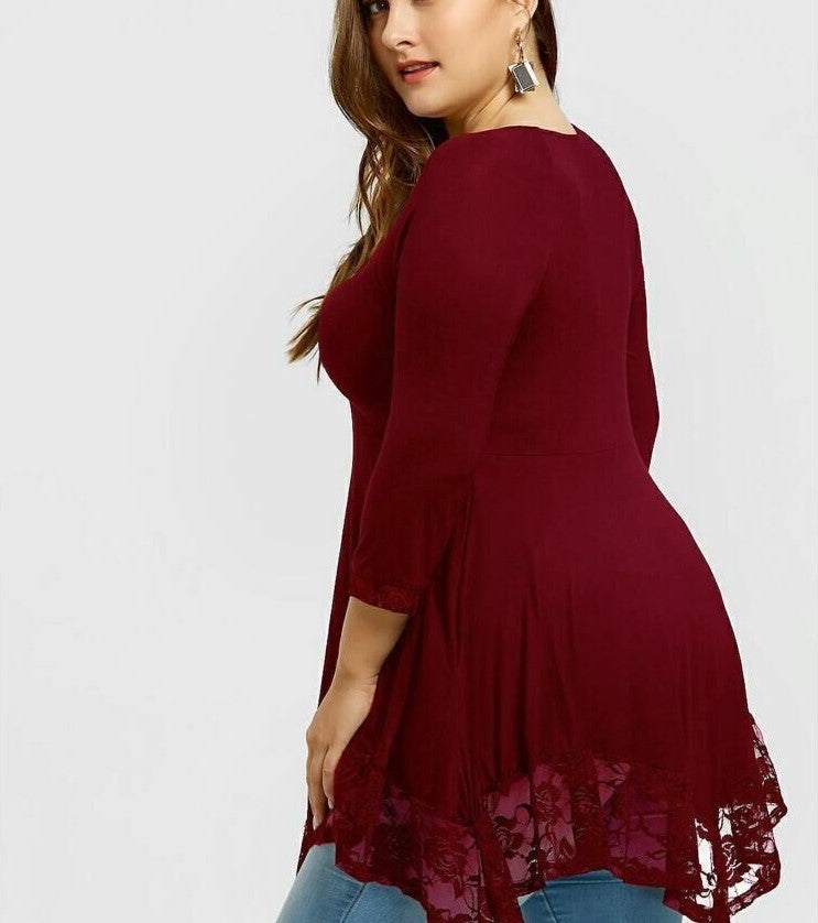 Loose Milk Silk Women's Lace Stitching Dress