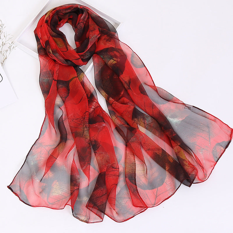 Summer Sunscreen Simulation Silk Beach Towel All-match Scarf