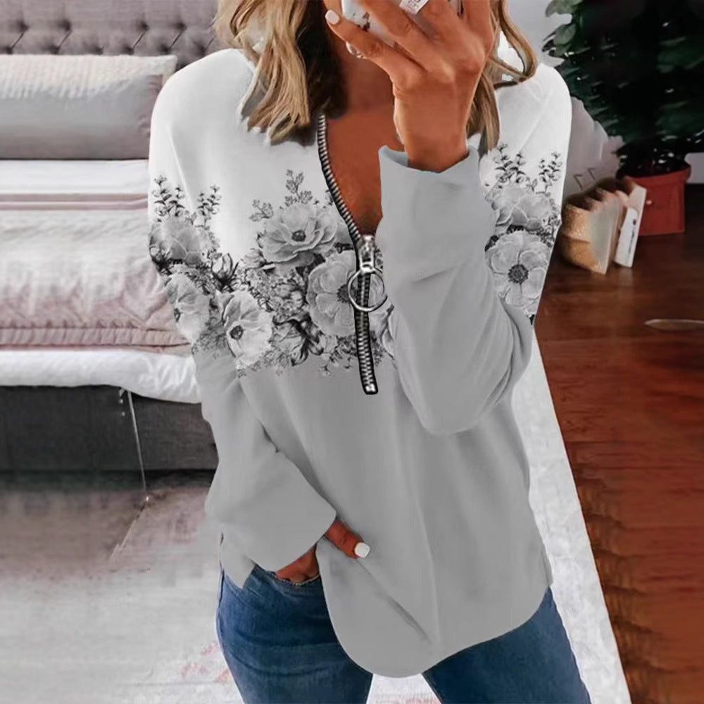 BloomEase Zippered Pullover Sweater