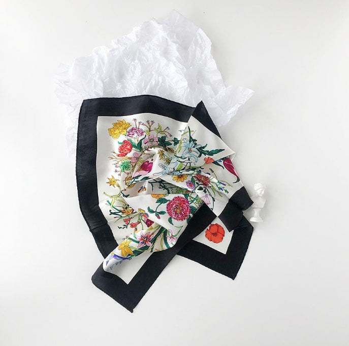 Fashion Simple Women's Silk Floral Scarf
