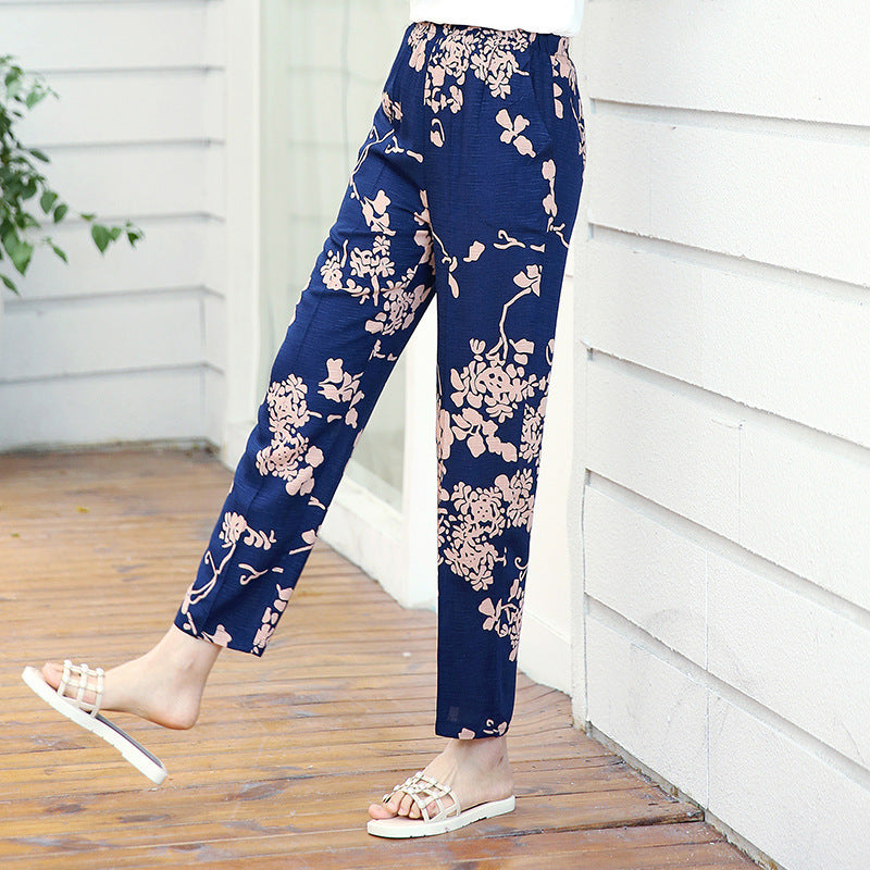 Large Size Cotton Silk Pants Thin Section