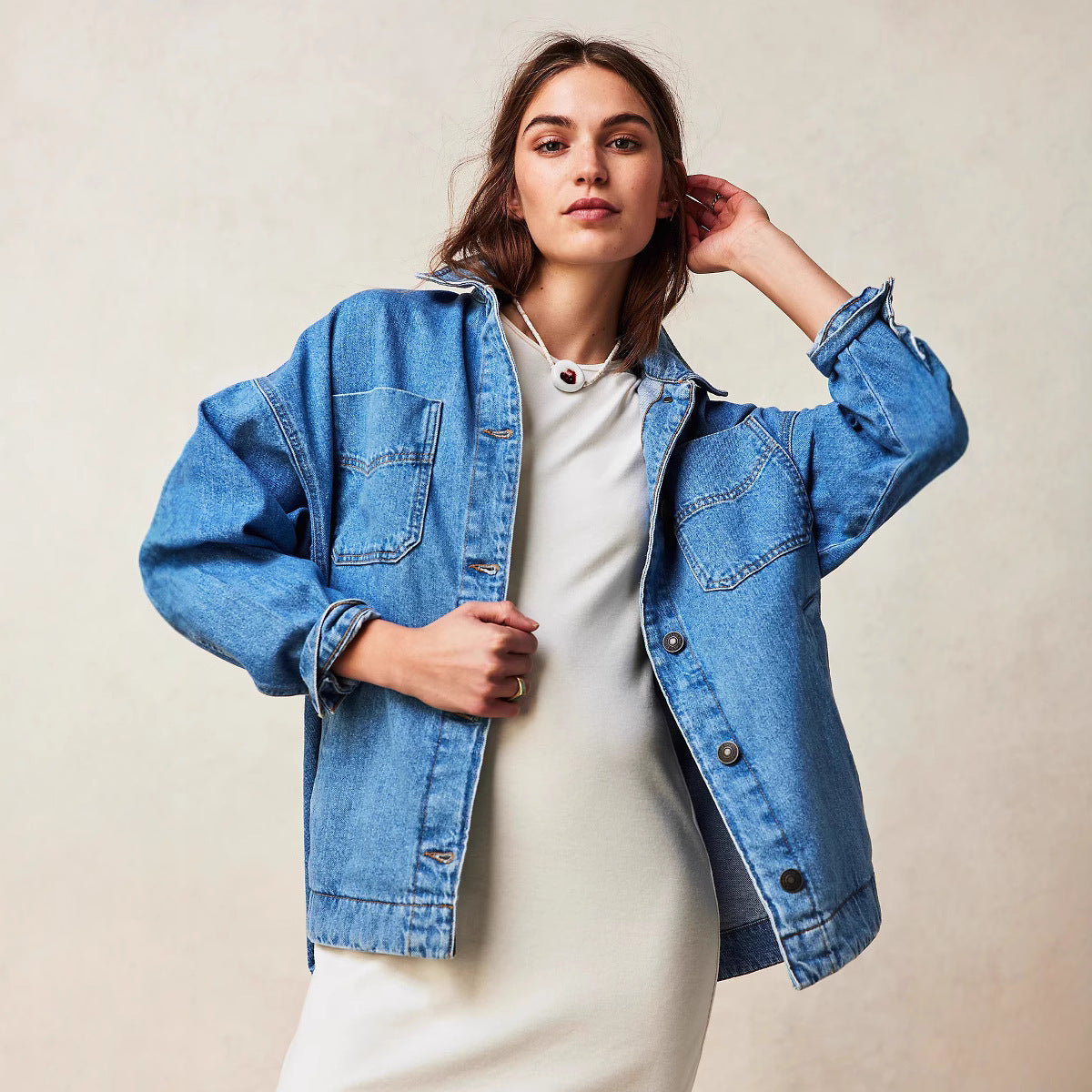 SlitEase Utility Denim Coat