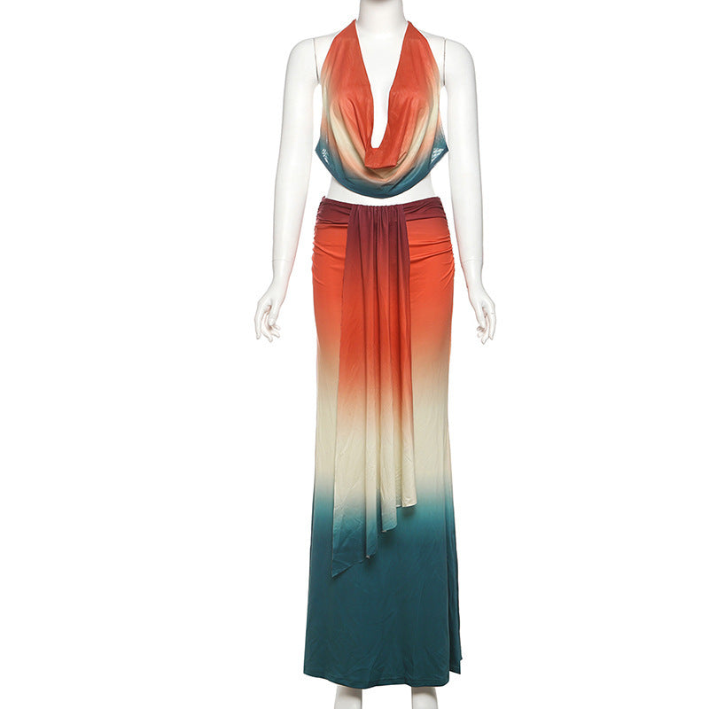 Petal Mirage Mesh Halter Set