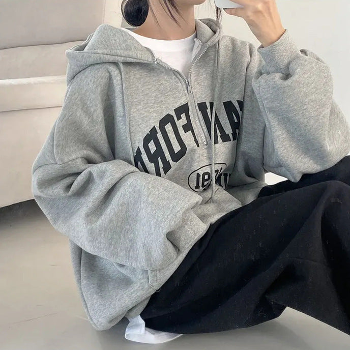 LetterEase Fleece Zip Sweater