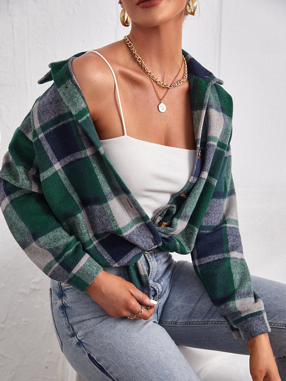 PlaidÉlan™ Wool Cardigan Coat
