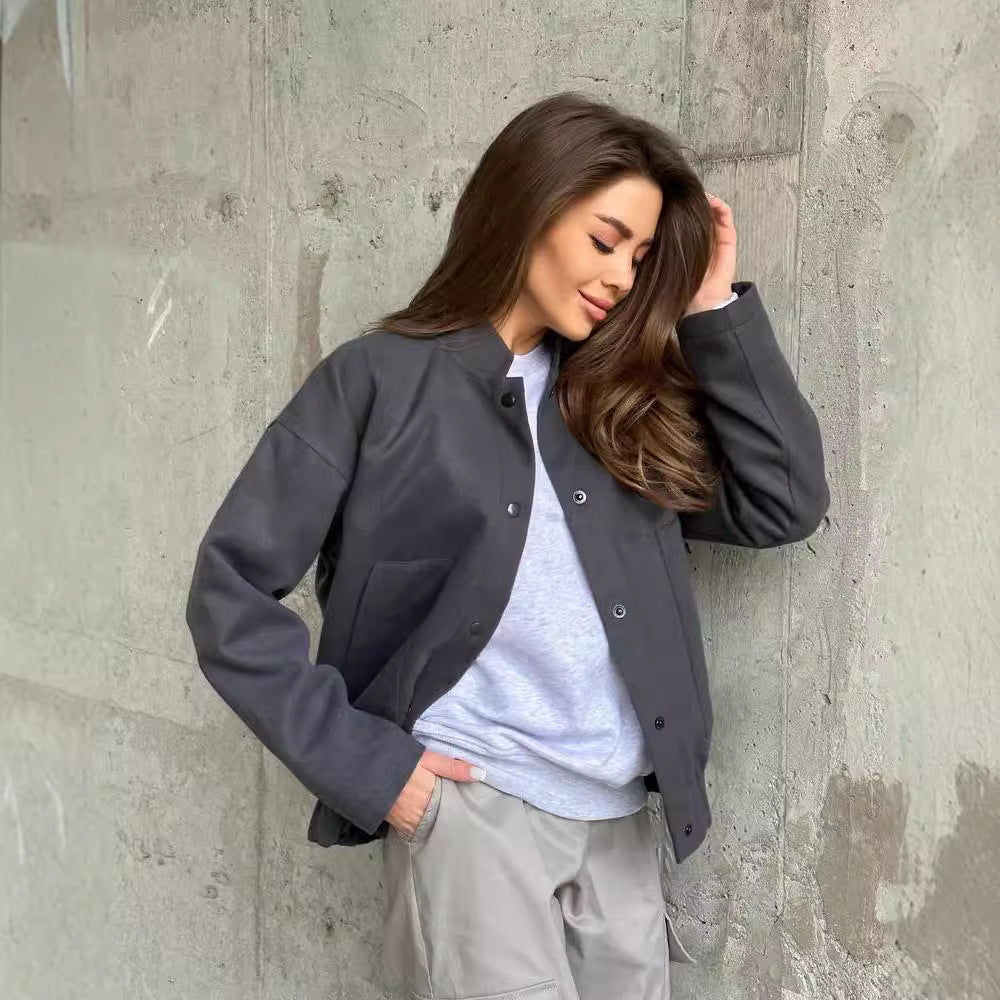 Elevare Stand-Collar Jacket Coat