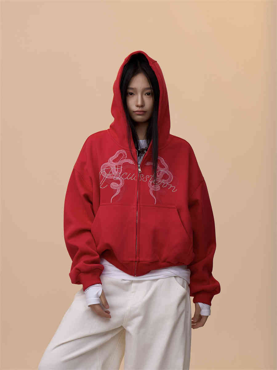 RetroPrint Zip Hoodie