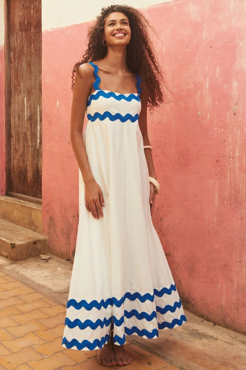 PetalRipple Slip Dress