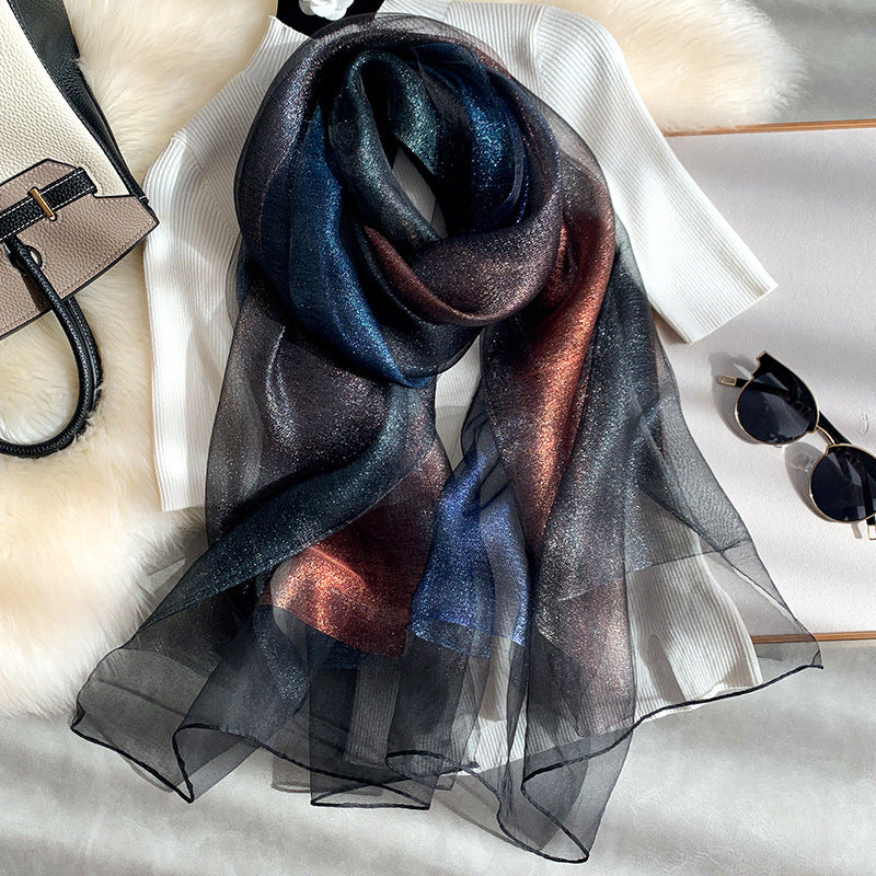 Women's Silk Gradient Warm Versatile Scarf