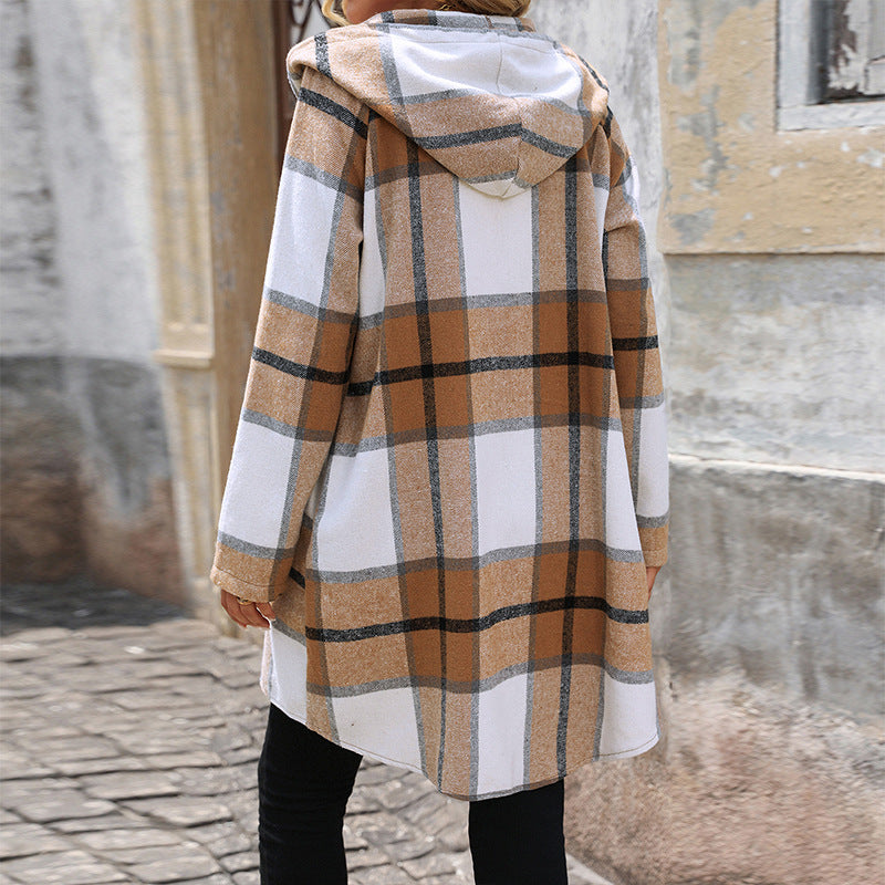 PlaidEase Hooded Coat