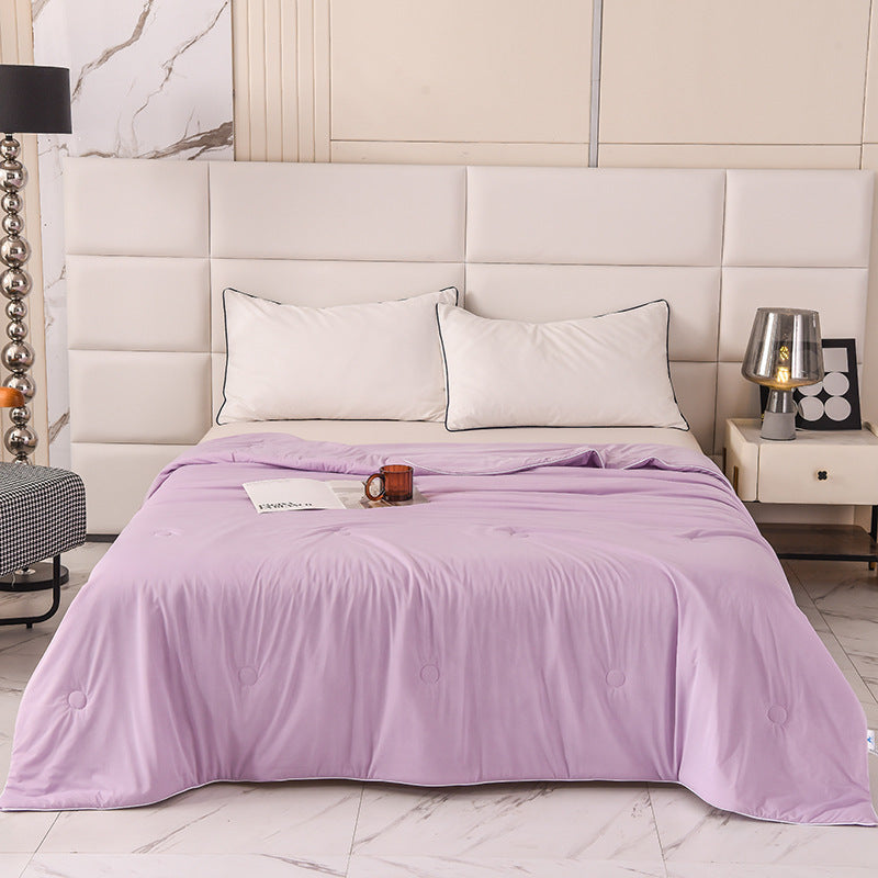Cool Silk Ice Cream Summer Quilt Pure Color Ice Silk Airable Cover