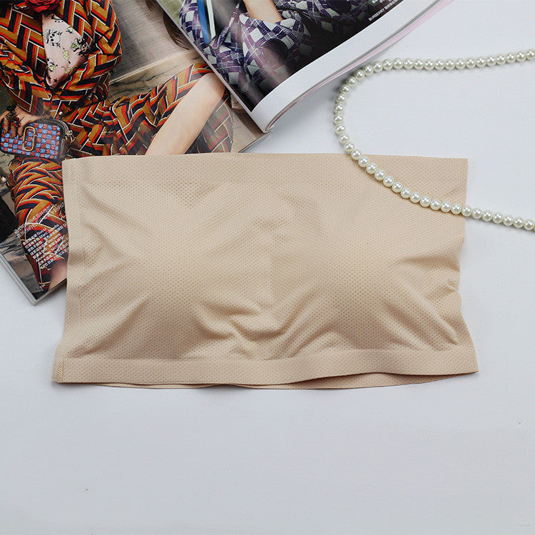Summer White Ice Silk Seamless Belt Chest Pad