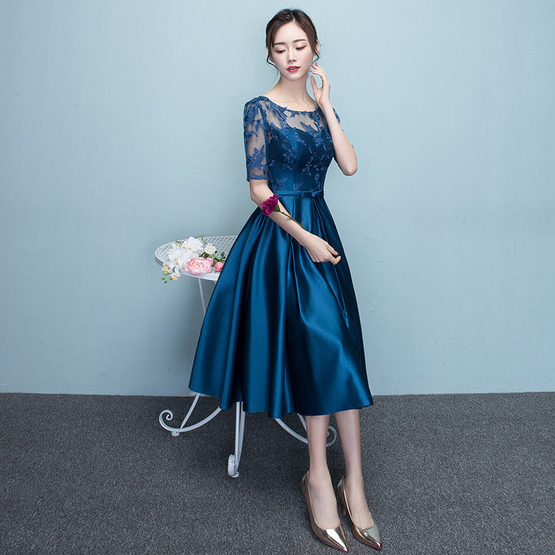 Azure Grace – Western Elegance Midi Gown