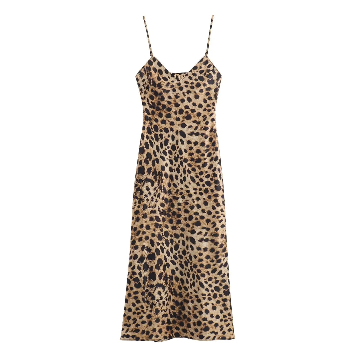 Women's Fashion Casual Silk Satin Sling Dress
