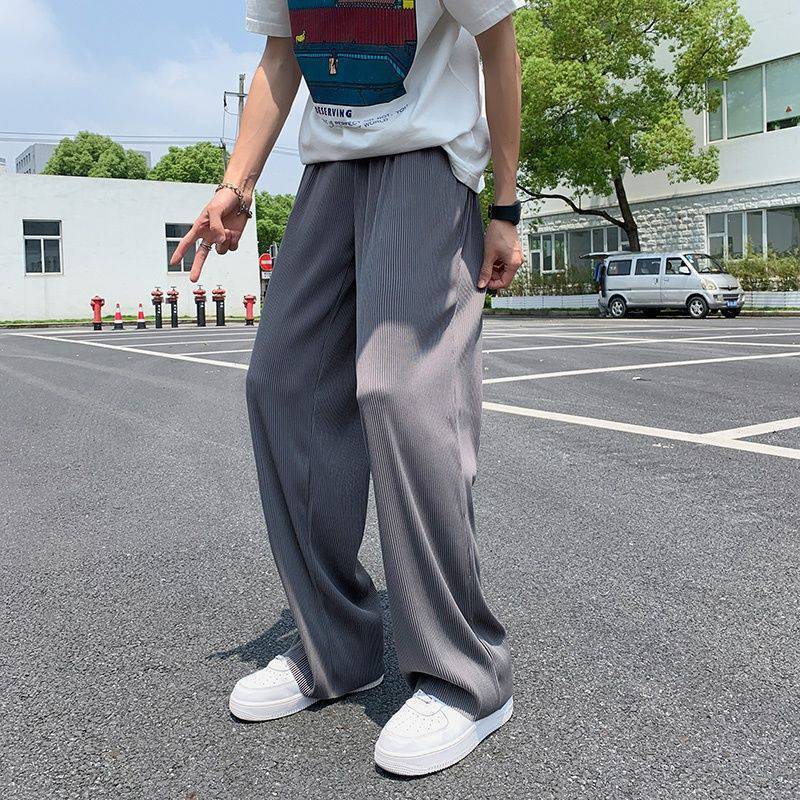 Autumn Men's High Street Ice Silk Leggings