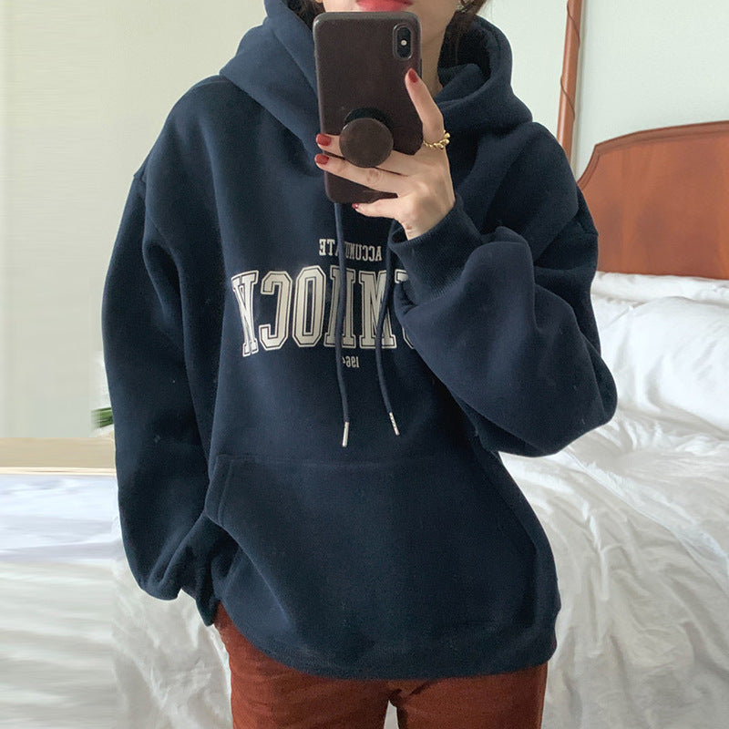 KoriScript™ Casual Letter Print hoodie