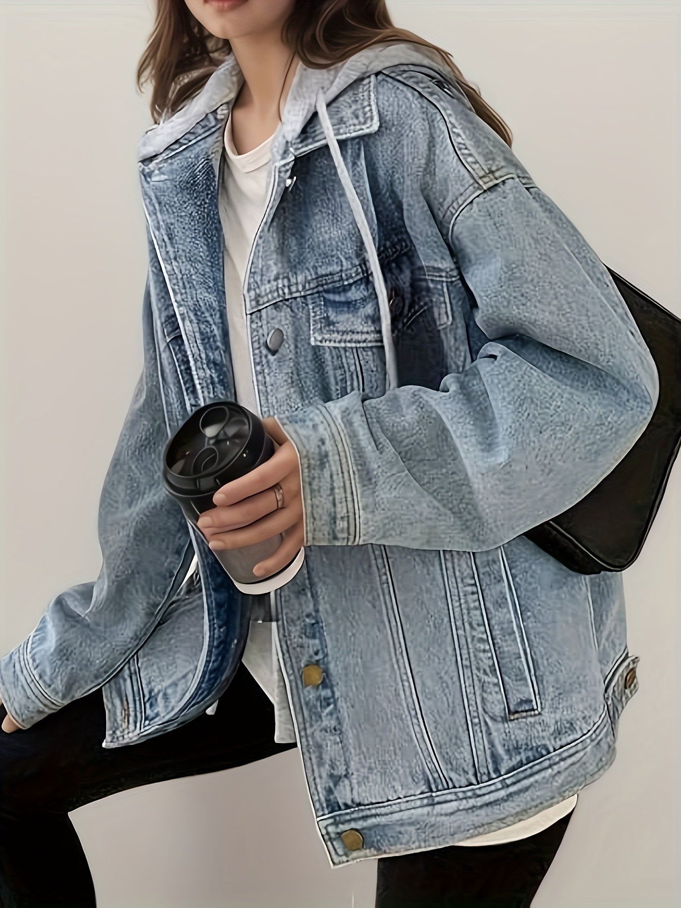 RetroLoom Oversized Hooded Denim Jacket
