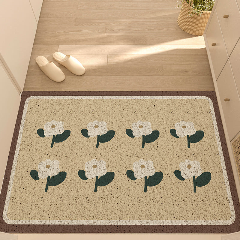 Floral Outdoor Silk Floor Mat
