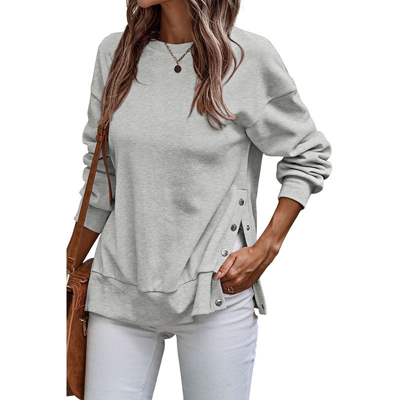 EaseLuxe Relaxed Slit Pullover