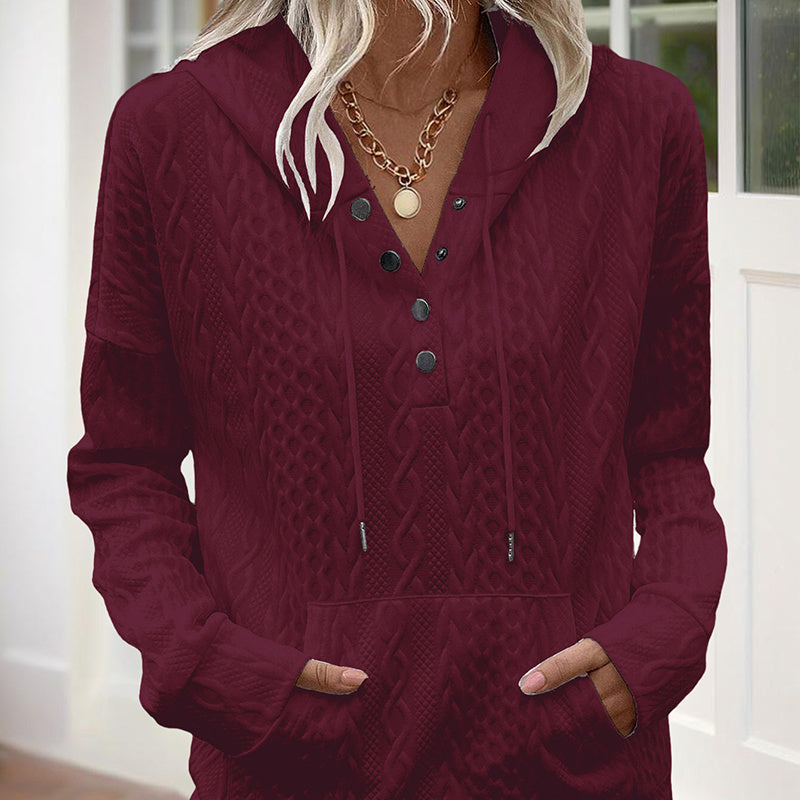 TexturaVibe Button Hoodie