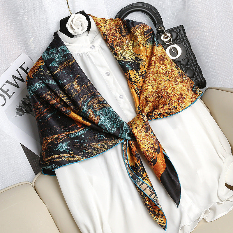 Temperament Silk Big Square Scarf Women's Fashion All-match