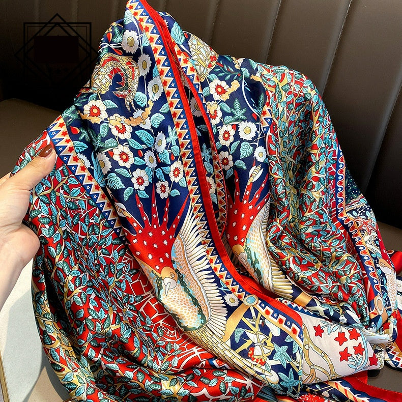 Summer Silk Women's Thin Section Fashion Lengthened Scarf Shawl