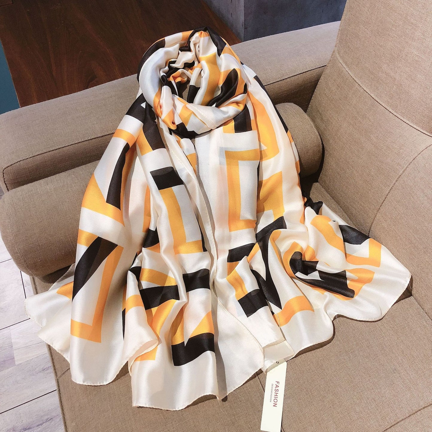 European And American Long Silk Ladies Scarf Color