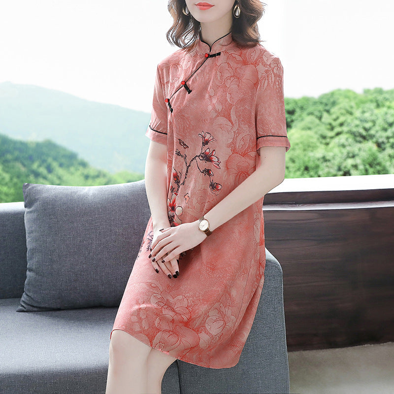 Silk dress noble self-cultivation temperament cheongsam