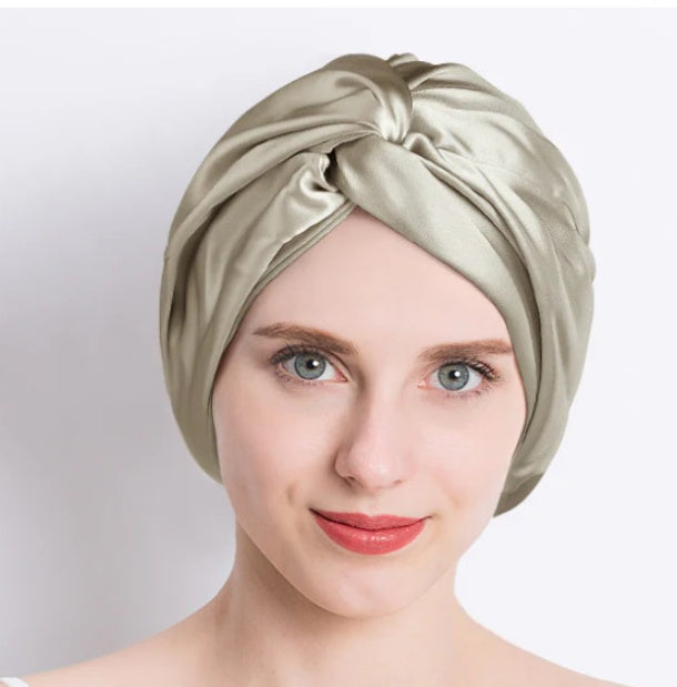 Double Layer Silk Silk Nightcap Without Any Mark