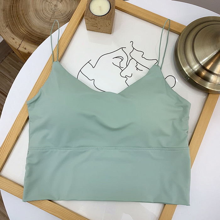 Summer Dress Bright Silk Beautiful Strap Chest Pad Wrap Chest Camisole