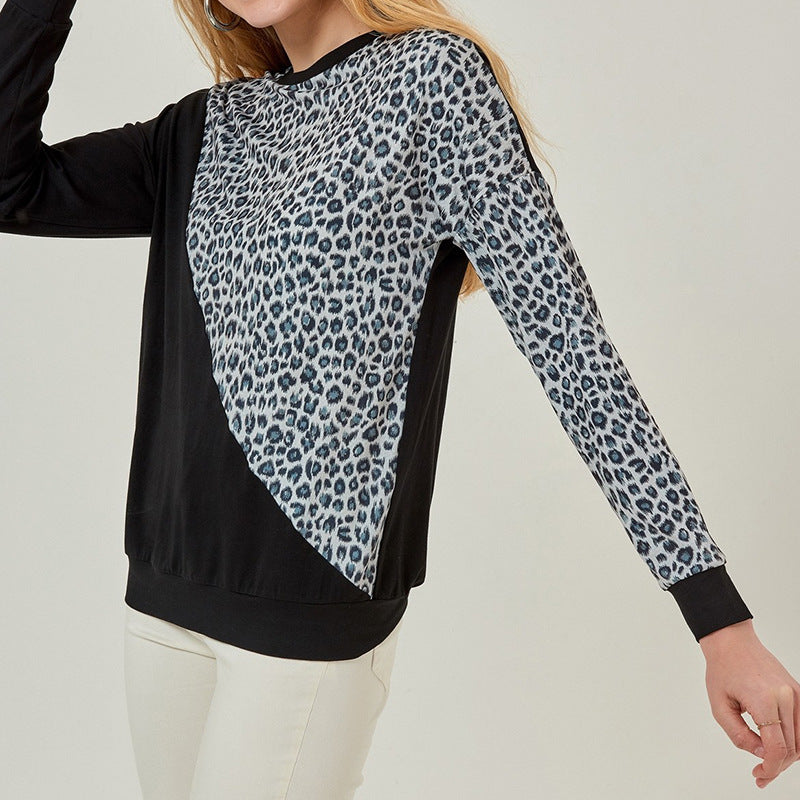 WildStitch Contrast Leopard Sweater