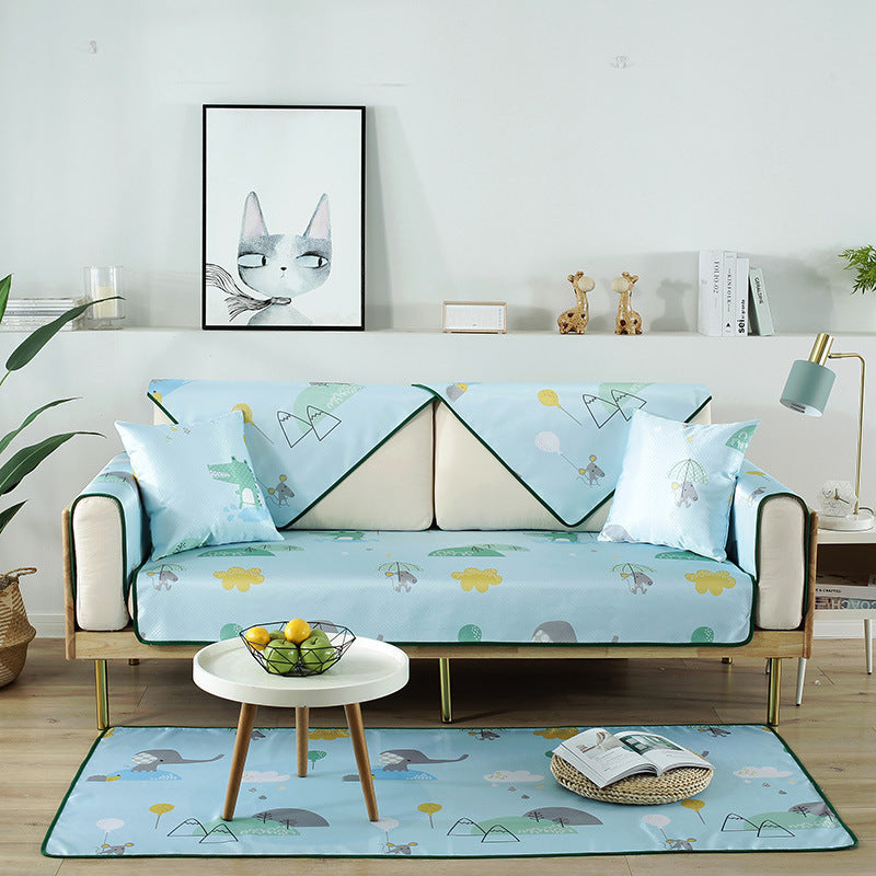 Summer washed ice silk sofa cushion
